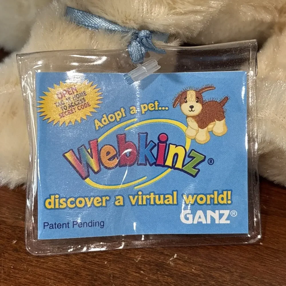 New Ganz Webkinz Retired HM153 Yellow Lab Stuffed Plush With Sealed Unused Code
